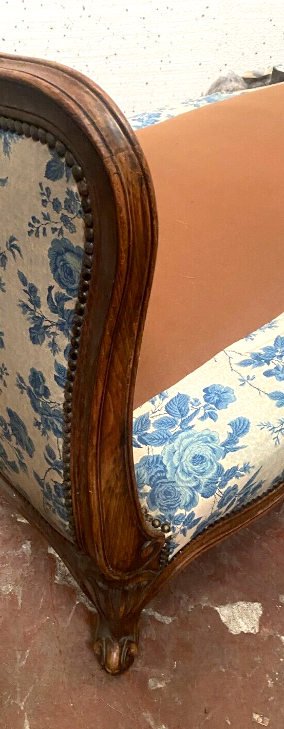 Pair of Louis XV style daybed in stained wood XX century