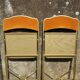 Lot de 6 chaises pliantes en velours et métal doré