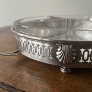 Plateau de service avec raviers en verre