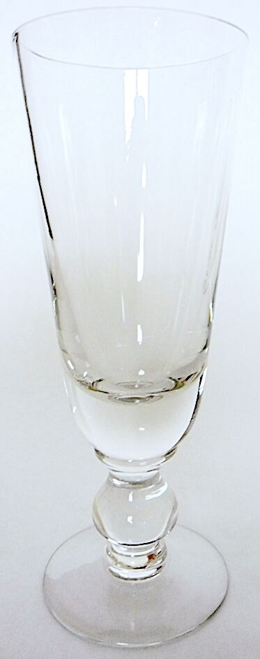 Suite of six former crystal champagne flutes