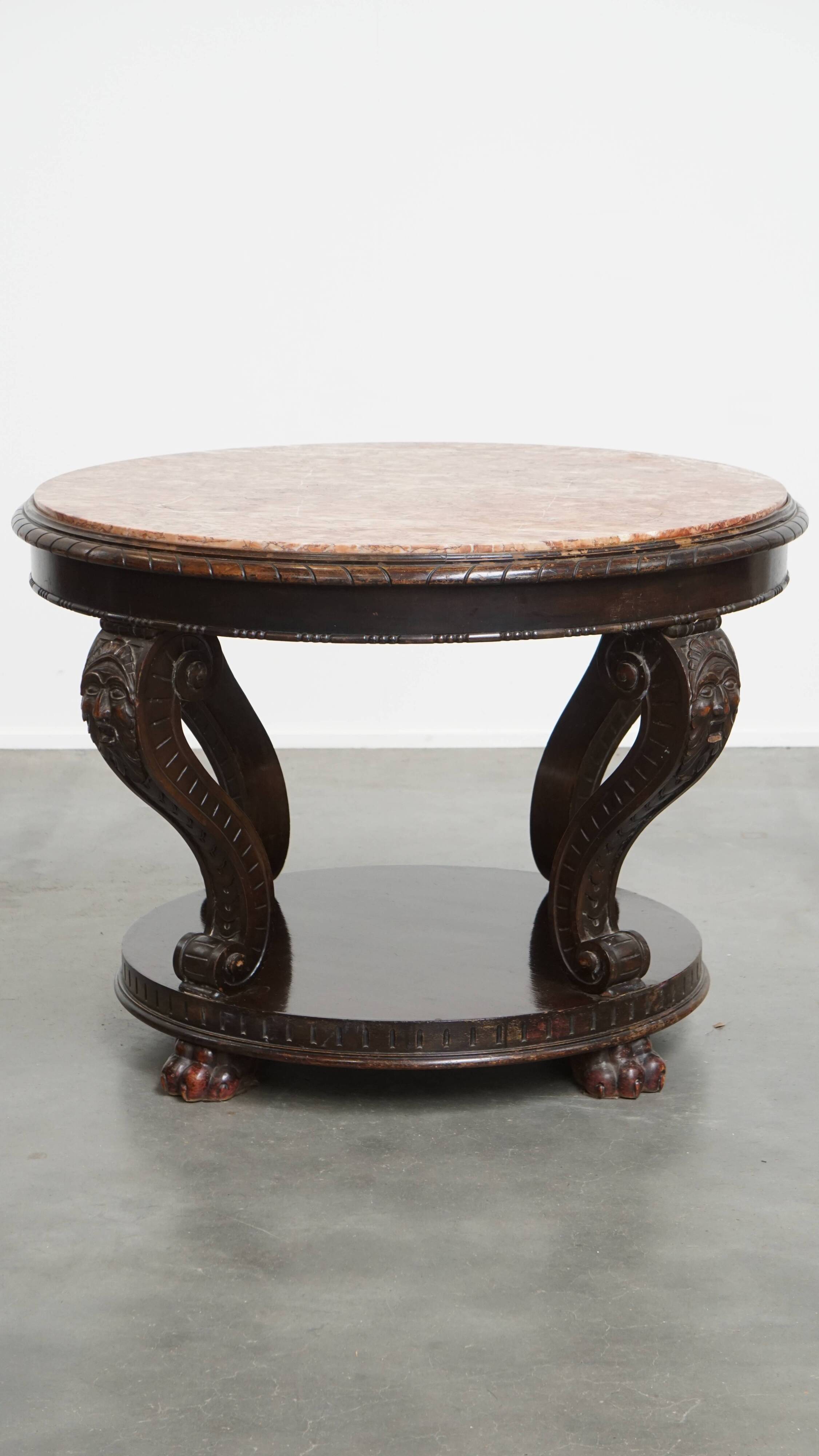 Antique French Side Table from the Early 1900s with a Marble Top