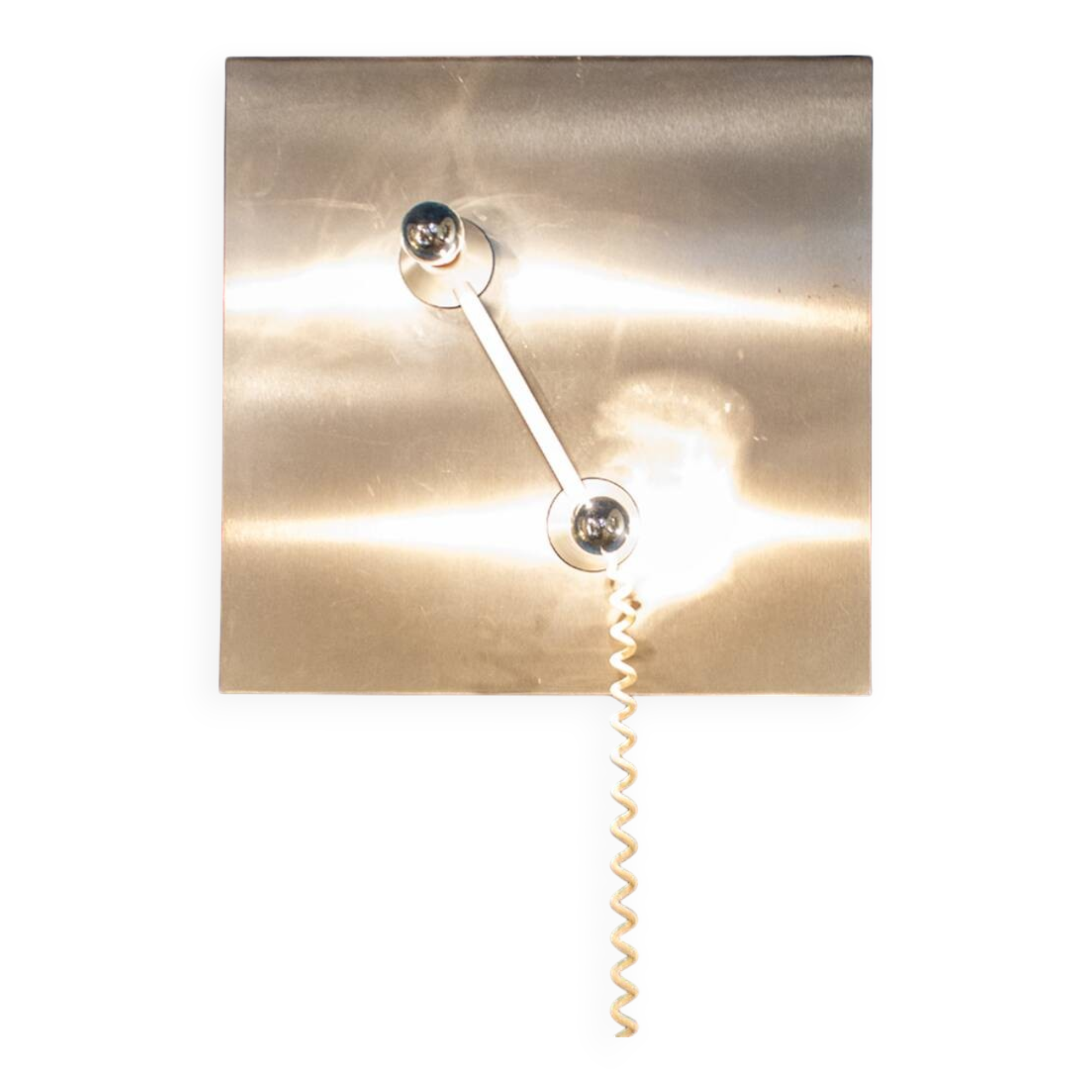 Applique des années 1970 à deux lumières en acier magnétique