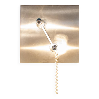 Magnetic steel two-light wall lamp 1970s