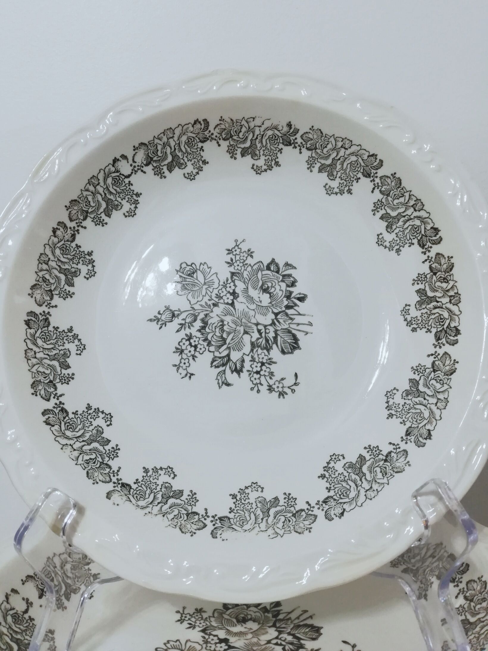 Set of 10 hollow plates Digoin Sarreguemines model "Clovis"