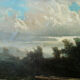 <paysage avec des ponts et des gens>, peintre italien du 19ème siècle