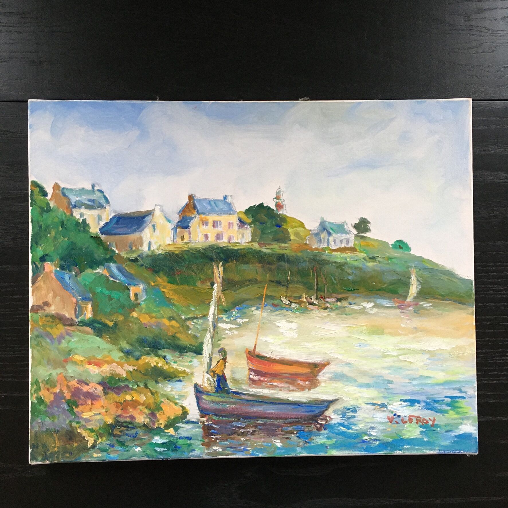 Colorful seaside painting