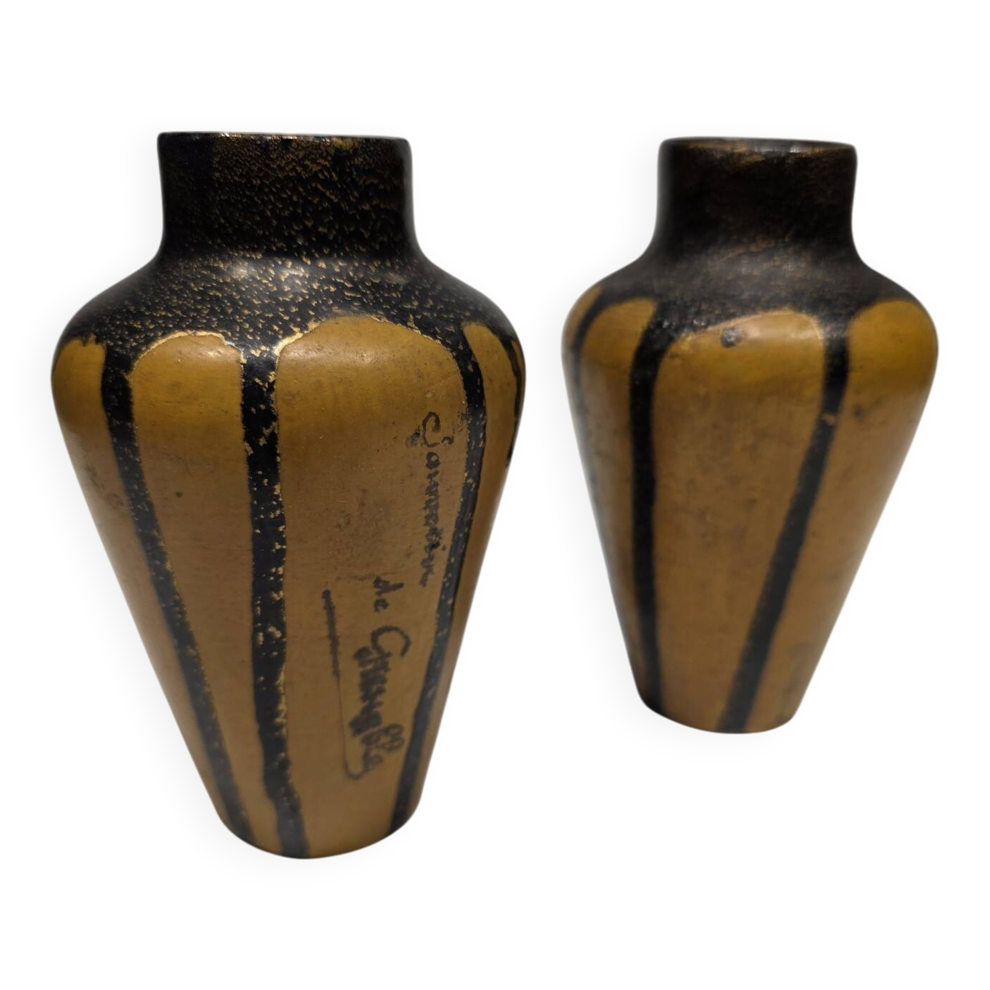 Pair of small ceramic vases early 20th century "Grenoble"