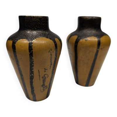 Paire de petits vases céramique début 20ème ''Grenoble