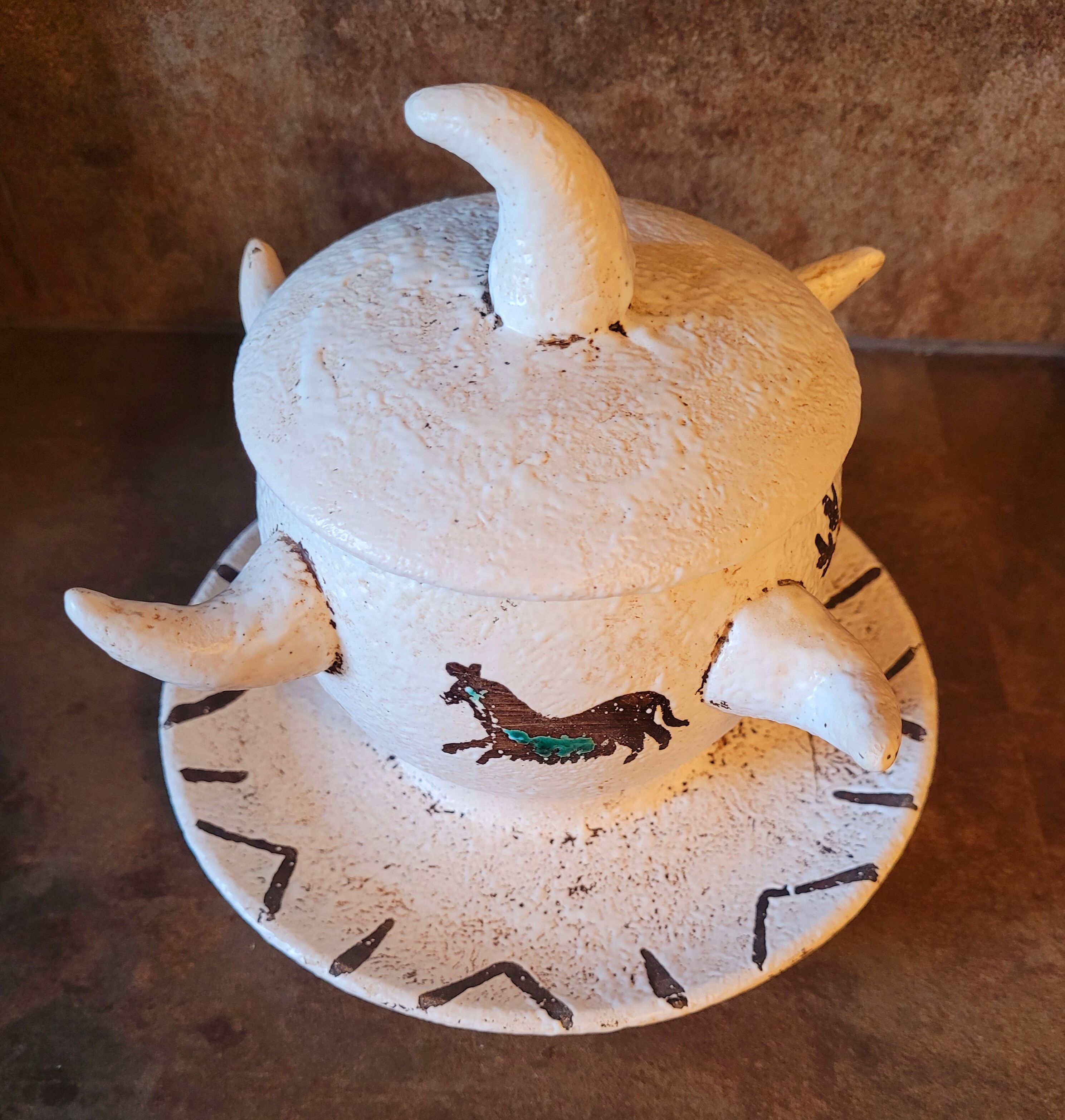 Vintage prehistory ceramic pot signed from the 50s 60s