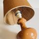 Ceramic lamp wood and vintage jute