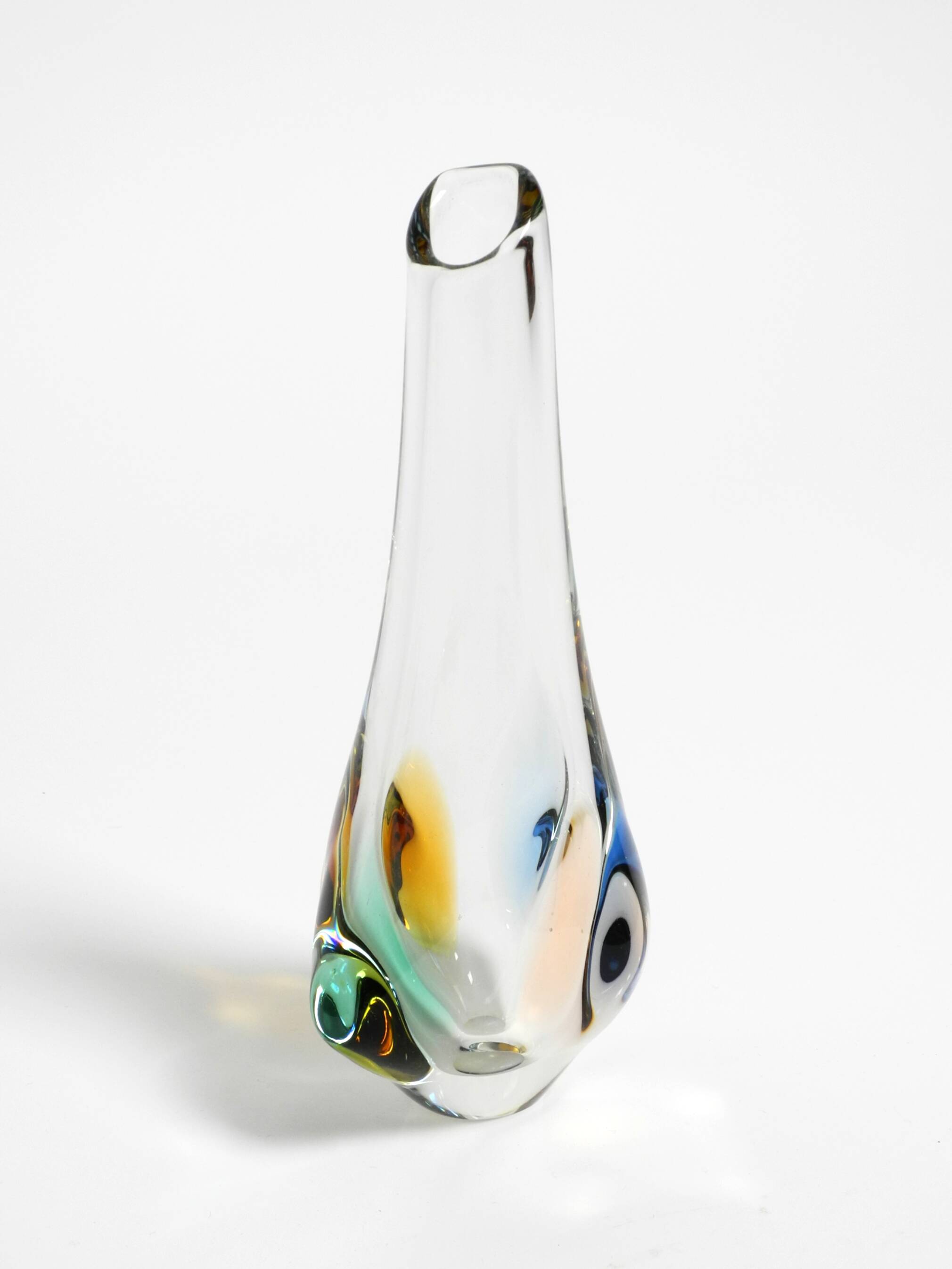 Deux vases en cristal des années 1960 par Miroslav Klinger pour Bohemia Glass.