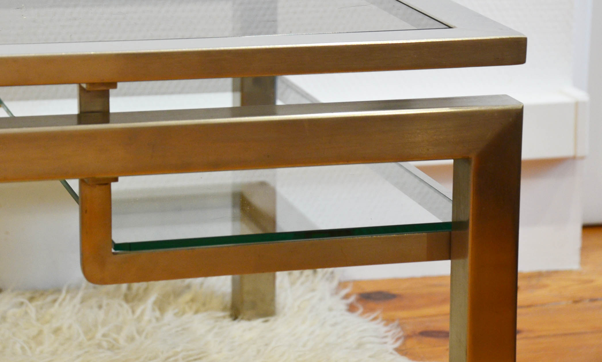 Jansen House coffee table by Guy Lefèvre steel glass 1970