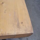 Large bistro table wooden top and cast iron bases -2m56