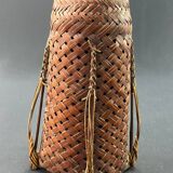 Hanakago vase in woven bamboo for Ikebana Japan late 19th century