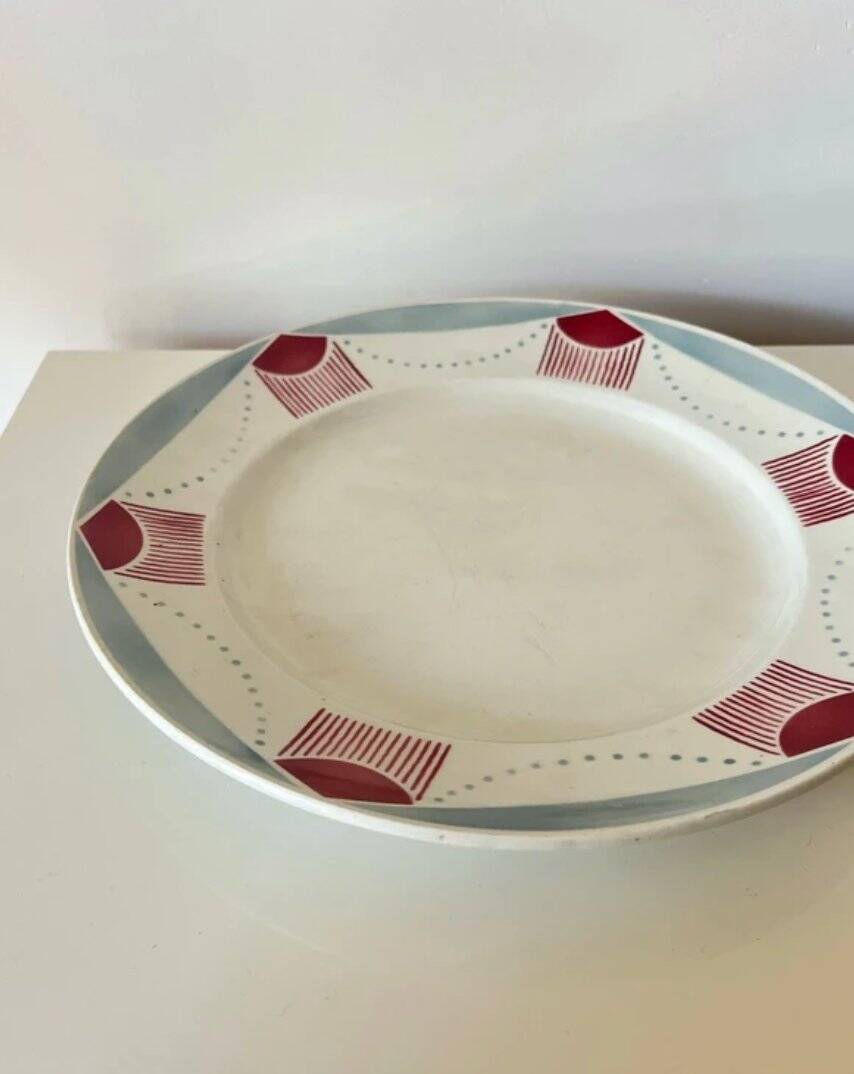 Large round dish by KG Lunéville - 1930s