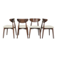 Set of 4 bouclé Pearl dining chairs in Scandinavian design.