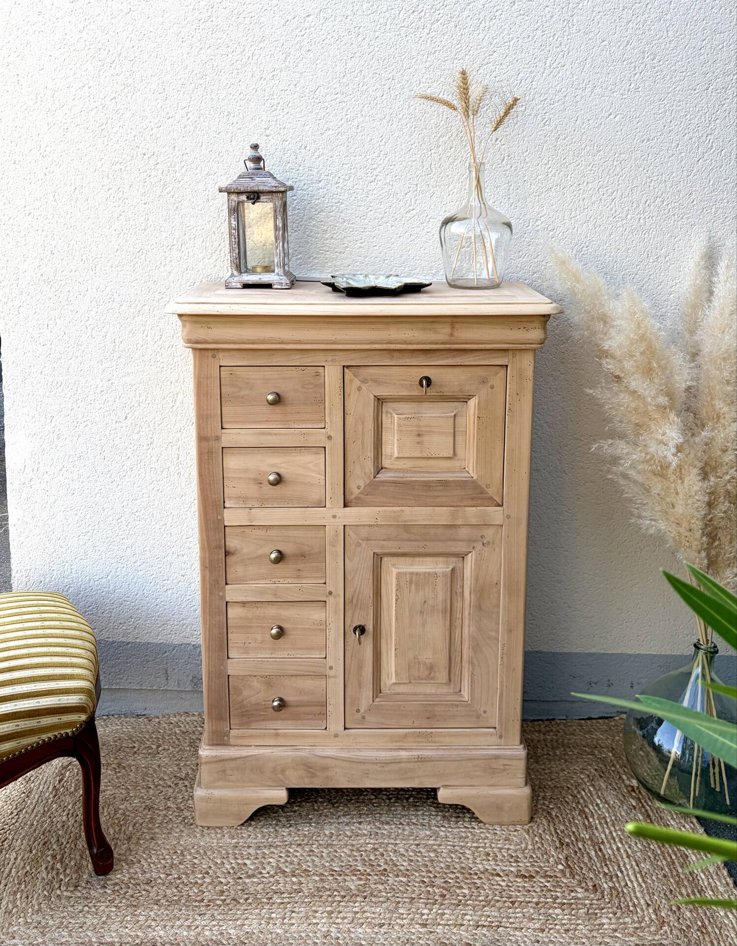Small raw wood secretary