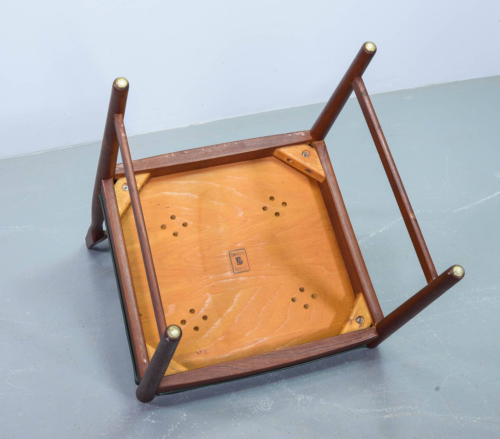 Bovenkamp Vintage Design Teak Wooden Dining Chairs with Leather Upholstery