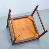 Bovenkamp Vintage Design Teak Wooden Dining Chairs with Leather Upholstery