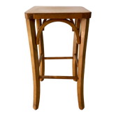 Tabouret de bistrot Baumann en bois de hêtre clair années 50