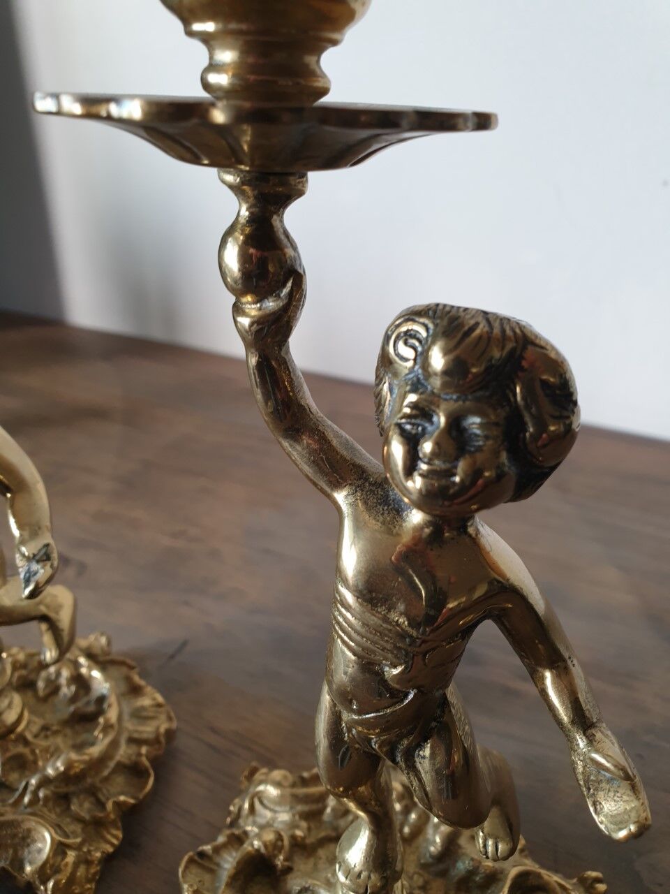 Pair of gilded bronze candlesticks