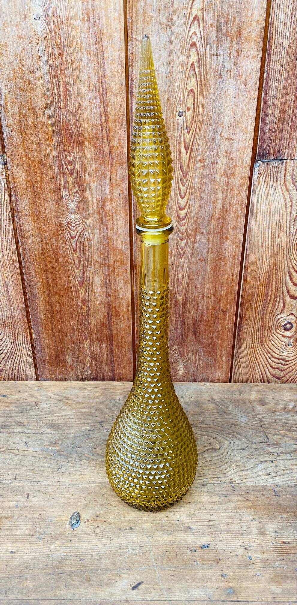 Italian carafe Empoli amber yellow 1970s