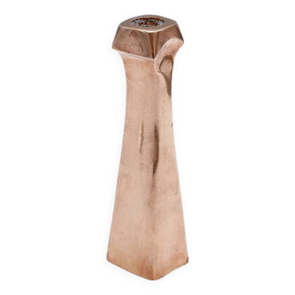 Sculptural copper candle holder