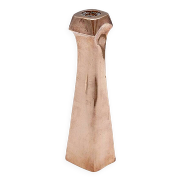 Sculptural copper candle holder