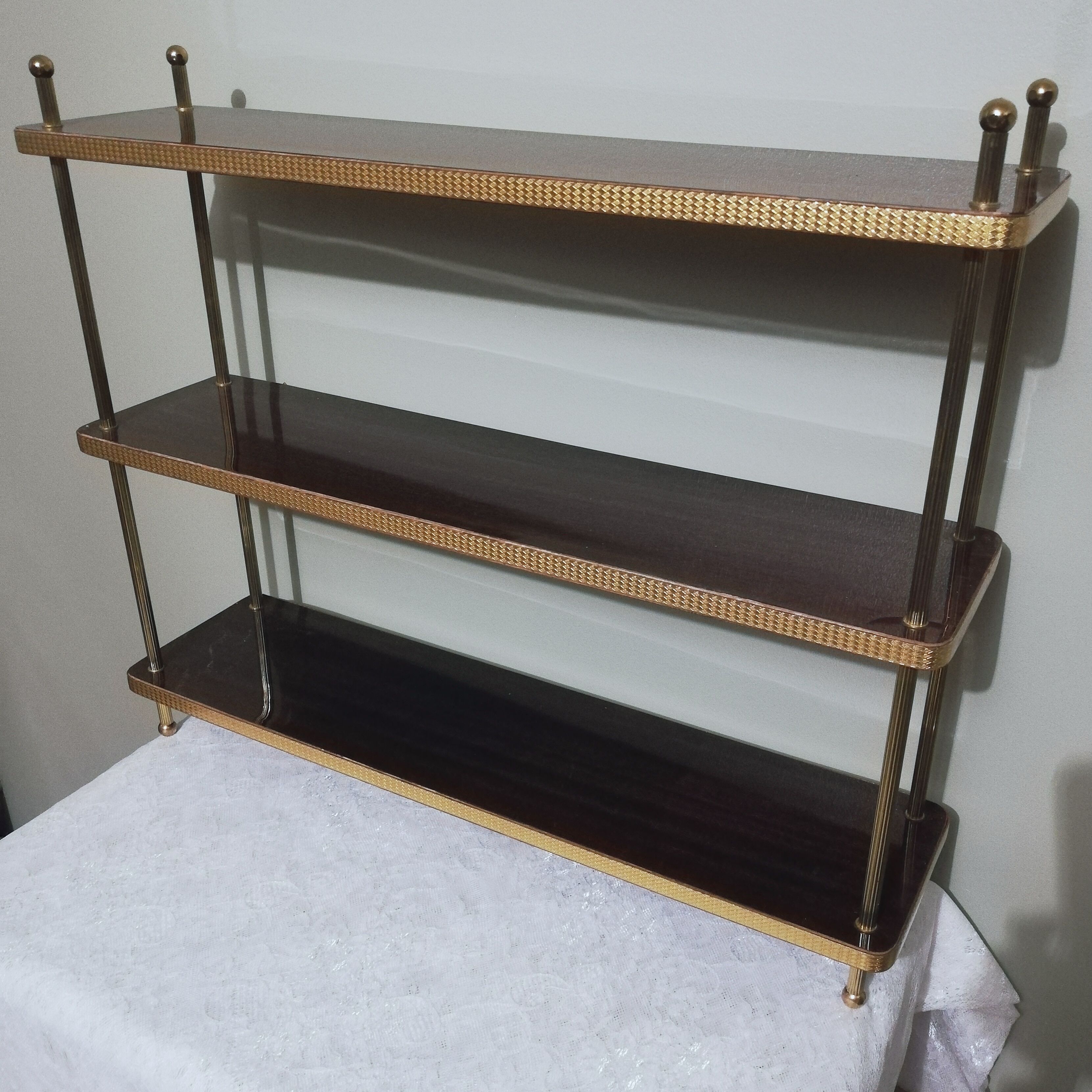 Vintage shelf to install or fix in formica and brass