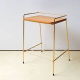 Gold metal bedside table