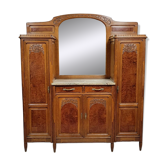 Buffet époque Art Nouveau en acajou et loupe d'amboine vers 1900