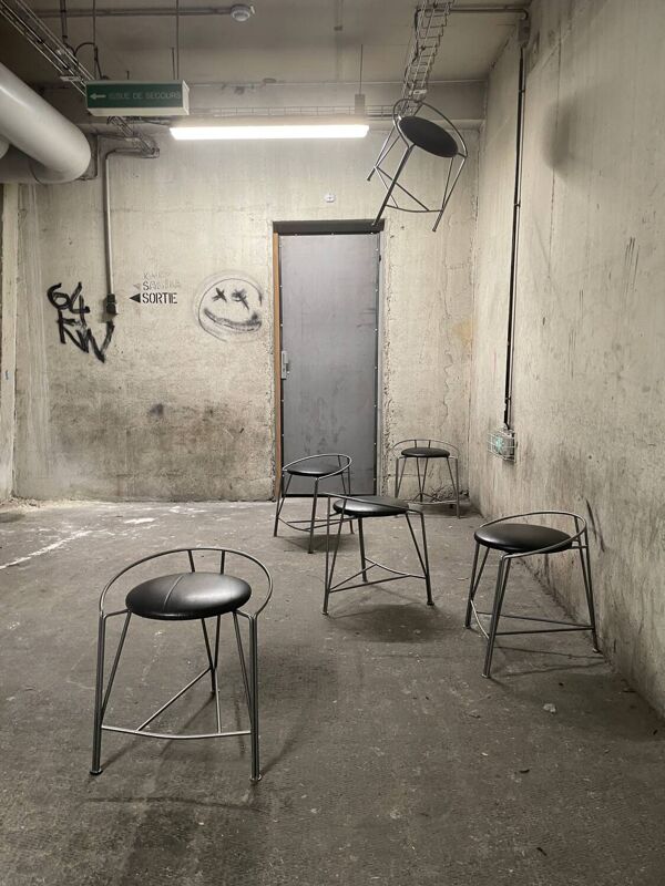 6 tabourets lune d’argent de pascal mourgue pour Fermob 1985