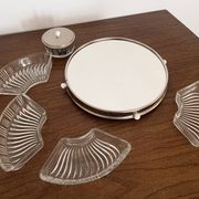 Plat de service sur plateau miroir