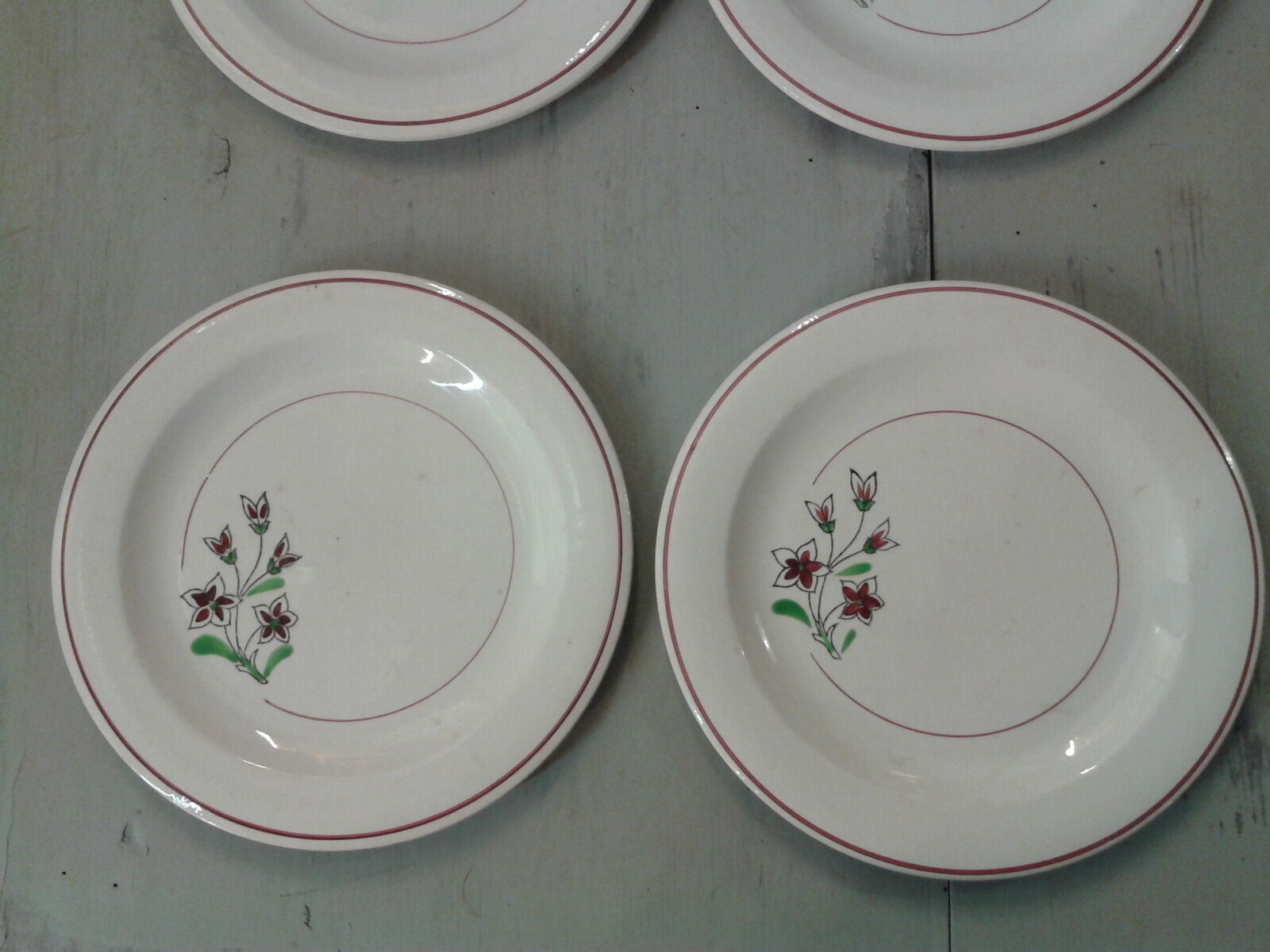 4 assiettes à dessert anciennes Salins modèle Gigi