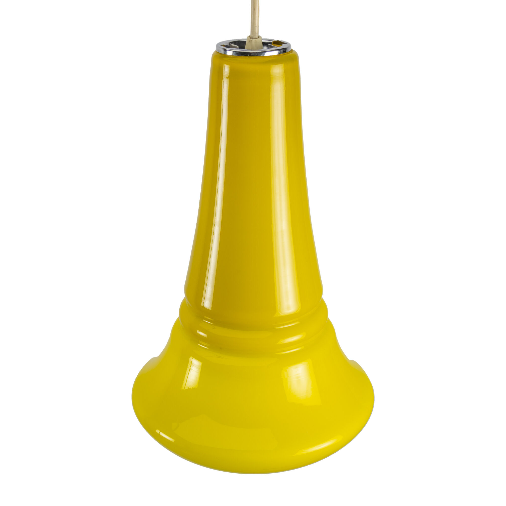 Yellow 'Cone' Peil & Putzler Pendant Lamp