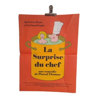 Affiche originale de cinéma pliée 1976 La surprise du chef