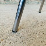 Vintage industrial metal and wood stool with adjustable swivel seat, 1960's