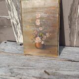 Canvas painting of a bouquet of flowers.