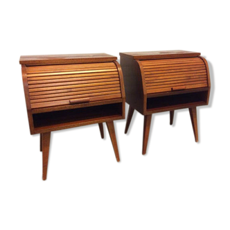 Paire de tables de chevet scandinaves rétro