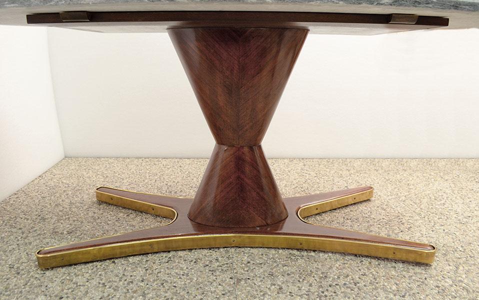 Table in rosewood and marble by Vittorio Dassi for Mobili Moderni Lissone, 1950