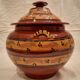 Old glazed terracotta lid jar, 25cm diameter, TBE
