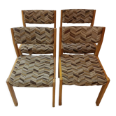 Lots de 4 chaises en bois Vintage