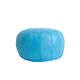 Pouf cuir bleu claire 35 cm x  55 cm