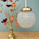 Vintage art deco frosted glass globe pendant light