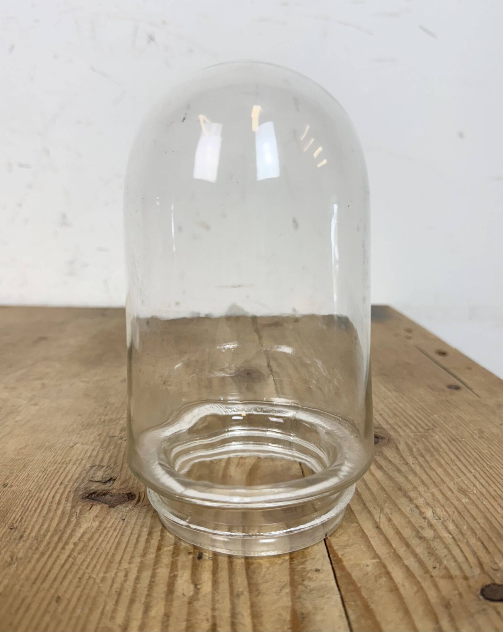 Applique murale vintage en porcelaine blanche avec verre transparent, années 1960