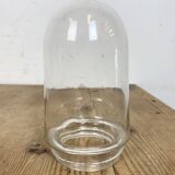 Applique murale vintage en porcelaine blanche avec verre transparent, années 1960