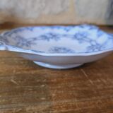 Coupe à fruits Piédouche Sarreguemines Cérès, Décor Fleurs Bleues