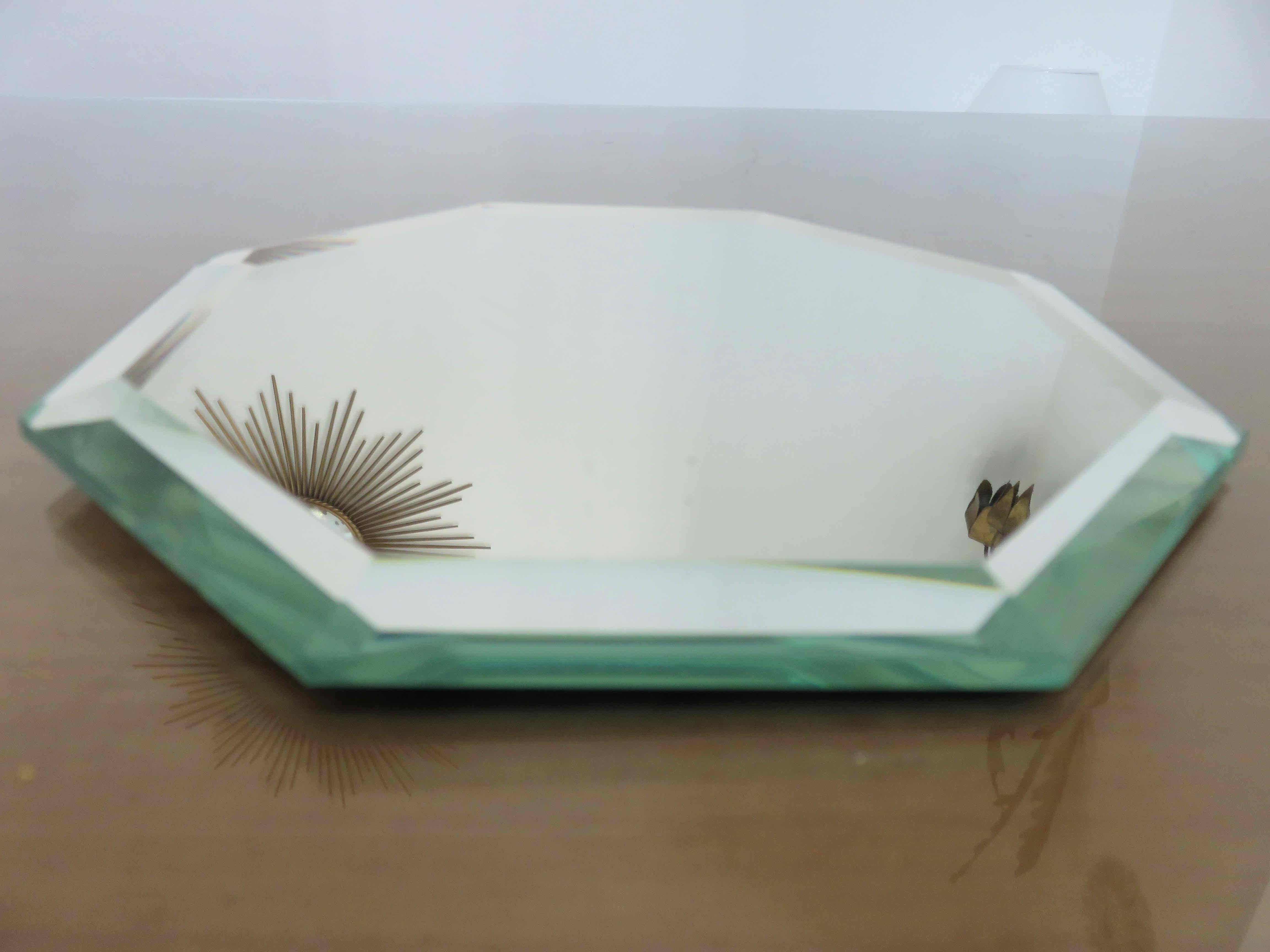 Beveled octagonal mirror 40s 50s