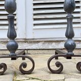 Vintage geometric andirons