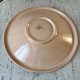 hollow dish Digoin Sarreguemines beige with pink and blue flowers 40s